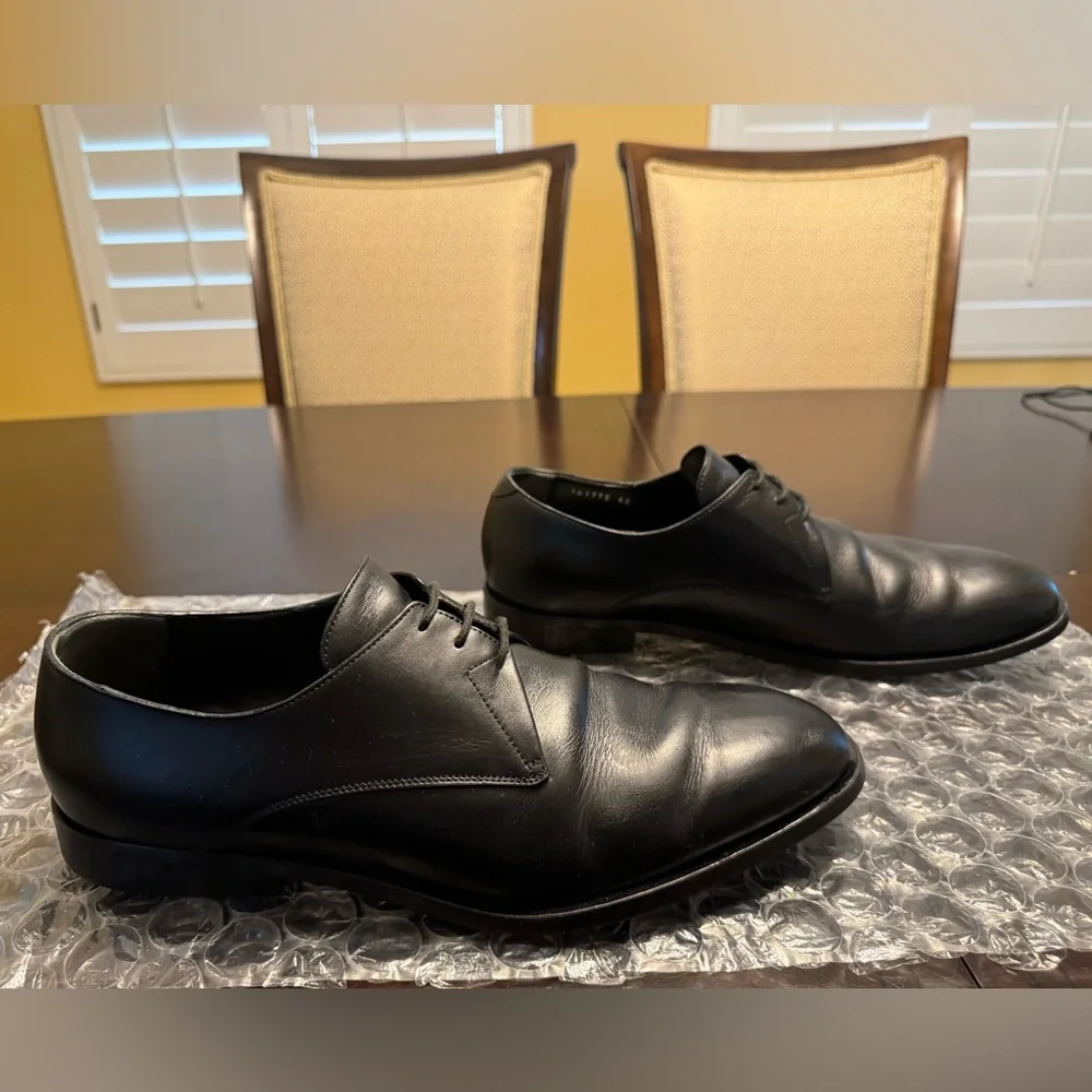 Authentic Balenciaga Black Leather Lace Up Dress Shoes Size 45 / US 12